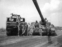 Repaired 175mm Gun with Gun Crew Posing in Front